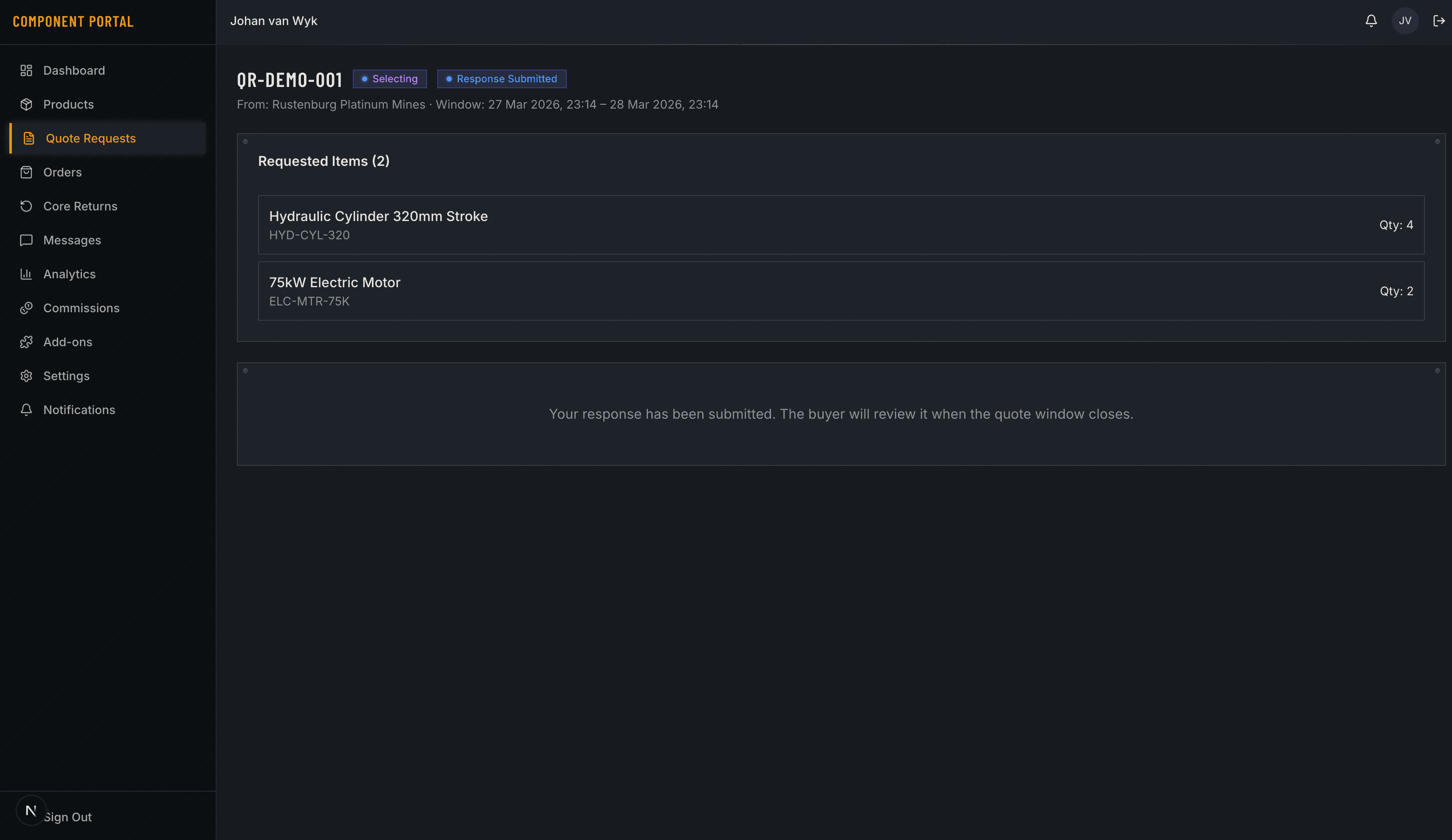 Incoming Quote Request